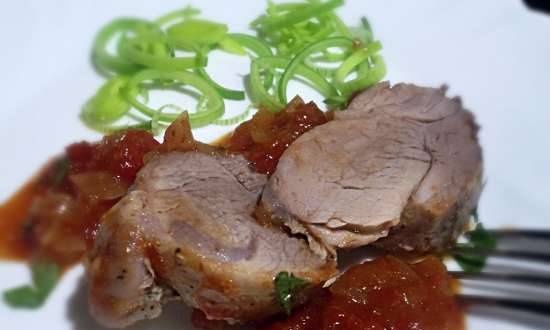 Pork glazed with sweet and sour sauce