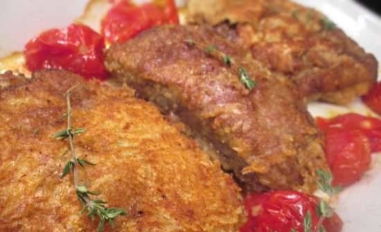 Veal chops with Milanese cheese breading