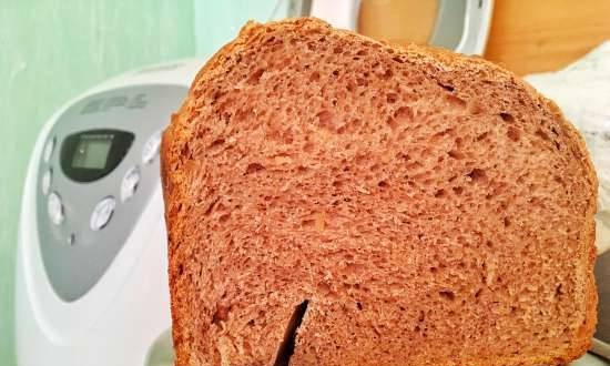 Whole-grain wheat sponge bread with milk and honey (bread maker)