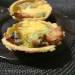 Rice tartlets (First tartlet maker) with chicken, tartar sauce and cheese