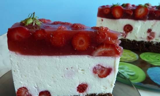 Cottage cheese-strawberry cake