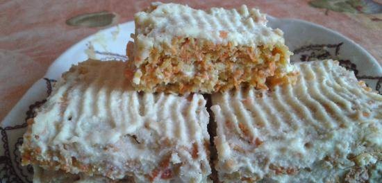 Cake with carrots and curd cream
