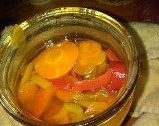 Bulgarian pepper marinated with carrots