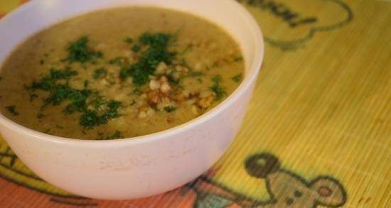 Buckwheat cream soup with porcini mushrooms in Dobrynya soup blender