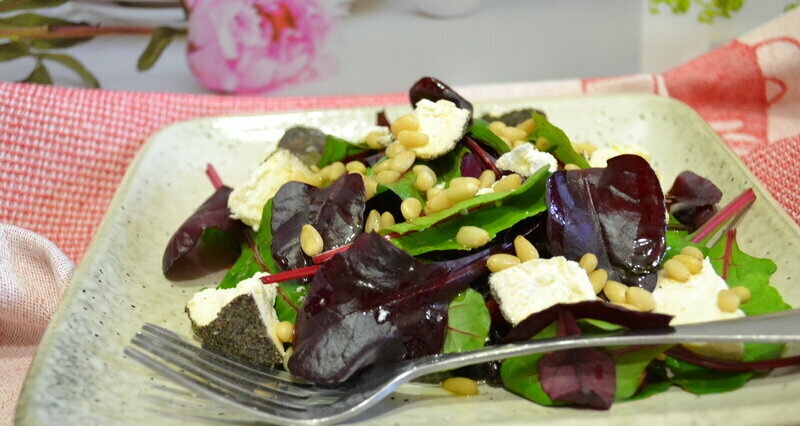 Almost Greek Black Lentil Salad