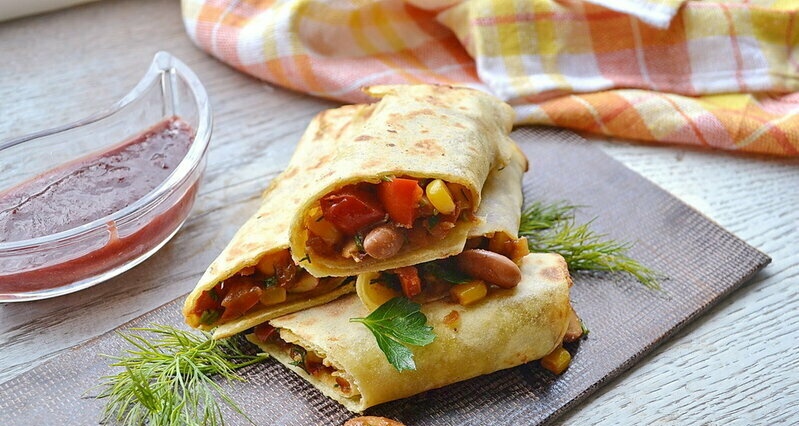 Burrito with vegetables