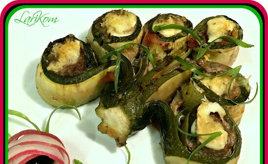 Zucchini stuffed with "bunches"