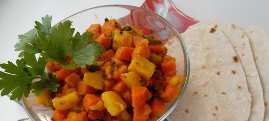 Alu gajar sabji - Indian vegetable stew (+ video)