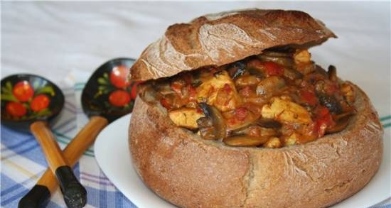 Fricassee in bread