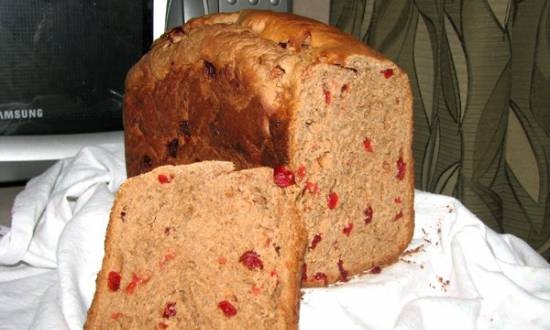 Cottage cheese-chocolate sweet bread (bread maker)
