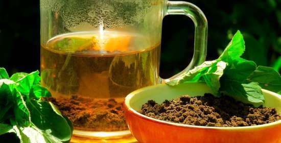 תה תוסס וסיבים מעשבי תיבול ארומטיים