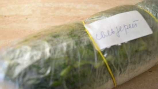 Celery sheet for the freezer