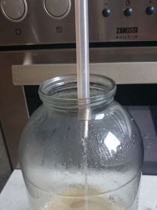 Apple juice in a juicer