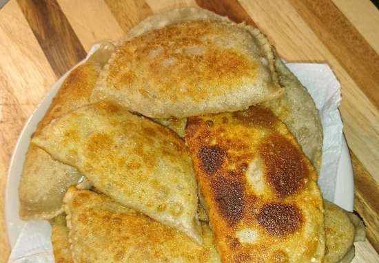Chebureks (choux pastry in a bread machine)