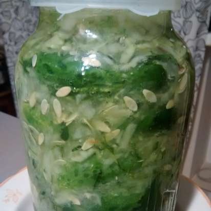 Pickled cucumbers in grated cucumbers