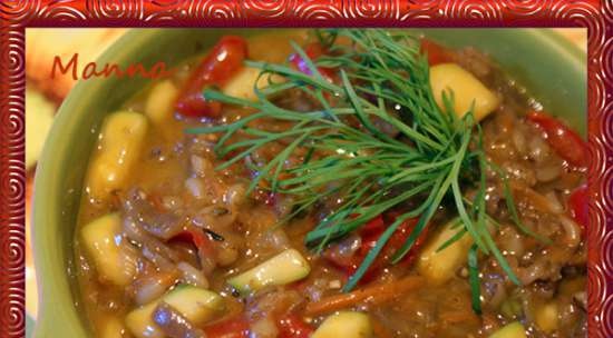 פרלוטו עם מרק פטריות עם ירקות (מולטי קוקר KitchenAid)