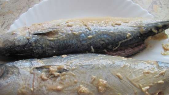 Mackerel stuffed with vegetables and couscous (lean and not lean option)