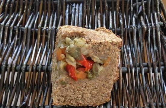 Whole-grain rye bread with vegetables in HP