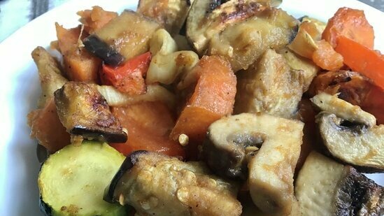Marinated vegetables in the Ninja grill (oven, airfryer)