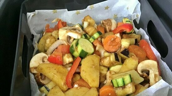 Marinated vegetables in the Ninja grill (oven, airfryer)