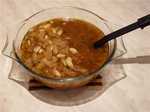 Cabbage soup with peanuts