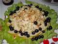 Pear, grape and chicken appetizer salad