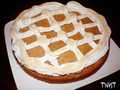 Nut pie with figs and dried persimmon