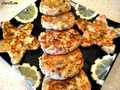 Salmon and crab meat pancakes
