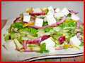 Salad with zucchini, kiwi, feta cheese