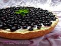 Curd cake with black currant