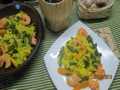 Paella with shrimps or Spanish pilaf in a multi-pressure cooker