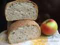 Apple bread with flakes and flaxseed