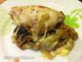 Chicken thighs in mustard-sour cream sauce with mushroom julienne in the Bork U700 multicooker