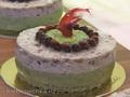 Mousse cake with matcha and adzuki