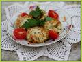 Chopped cutlets with cheese and herbs