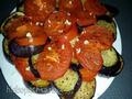 Fried eggplants with tomatoes