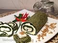 Spinach roll with fresh cheese for German Easter (Spinatrolle mit Frischkaese)