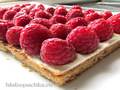 Sandy nut tart with fresh raspberries and ricotta