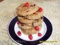 Oatmeal cookies with dried fruits on kefir