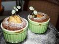 Chocolate muffins with pears