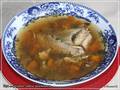 Guinea fowl soup, porcini mushrooms, noodles