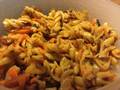 Pasta (spirals) with fried carrots and onions for multicooker Cuckoo 1055
