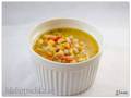 Pearl barley soup with corn and bell pepper