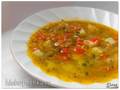 Chicken soup with green lentils