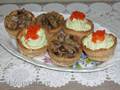 Whole grain tartlets with different fillings