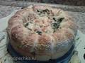 Collapsible pie with chicken and spinach