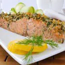 Recipe for cooking salmon fillet with pistachio crust