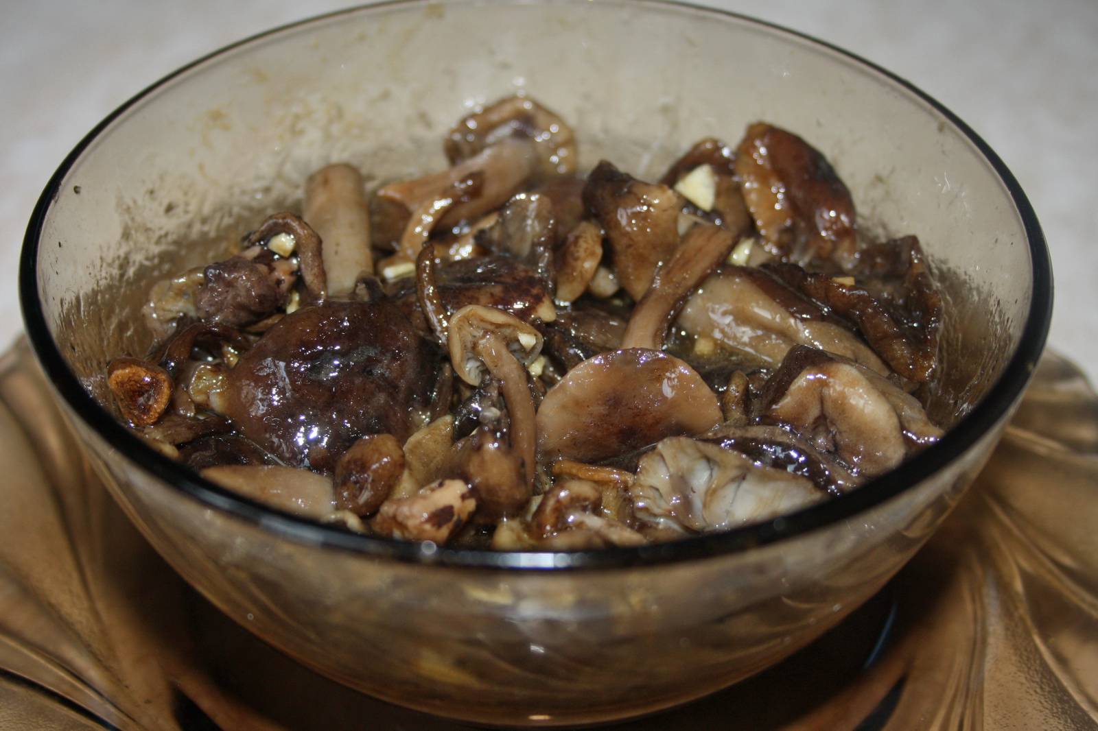 Mushrooms fried in oil for the winter